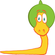 A cartoon of a dinosaur with a green hat.